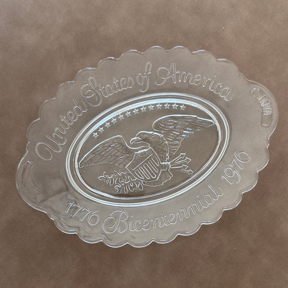 Clear Glass United States of America  Serving Platter - Bicentennial 1776-1976